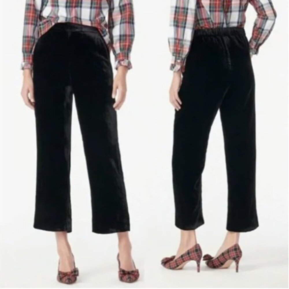 J. Crew Peyton Black Velvet Pull-On Pants